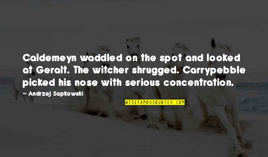 Waddled Quotes By Andrzej Sapkowski: Caldemeyn waddled on the spot and looked at