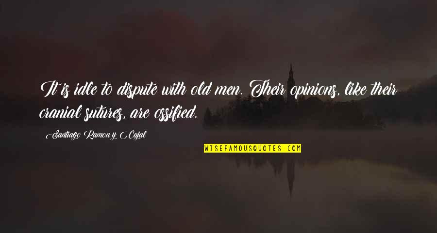 Wade Garrett Quotes By Santiago Ramon Y Cajal: It is idle to dispute with old men. Wade Garrett Quotes By Santiago Ramon Y Cajal: It is idle to dispute with old men.