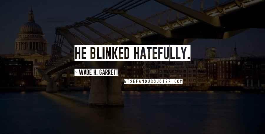 Wade H. Garrett quotes: He blinked hatefully.