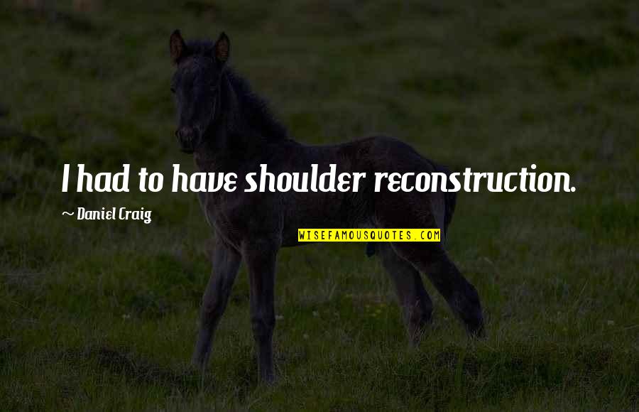 Wafer Cone Quotes By Daniel Craig: I had to have shoulder reconstruction. Wafer Cone Quotes By Daniel Craig: I had to have shoulder reconstruction.