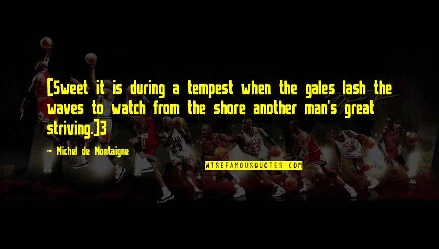 Wagara Of Japan Quotes By Michel De Montaigne: [Sweet it is during a tempest when the Wagara Of Japan Quotes By Michel De Montaigne: [Sweet it is during a tempest when the