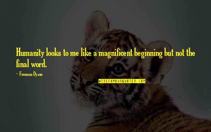 Wagnerova Metoda Quotes By Freeman Dyson: Humanity looks to me like a magnificent beginning