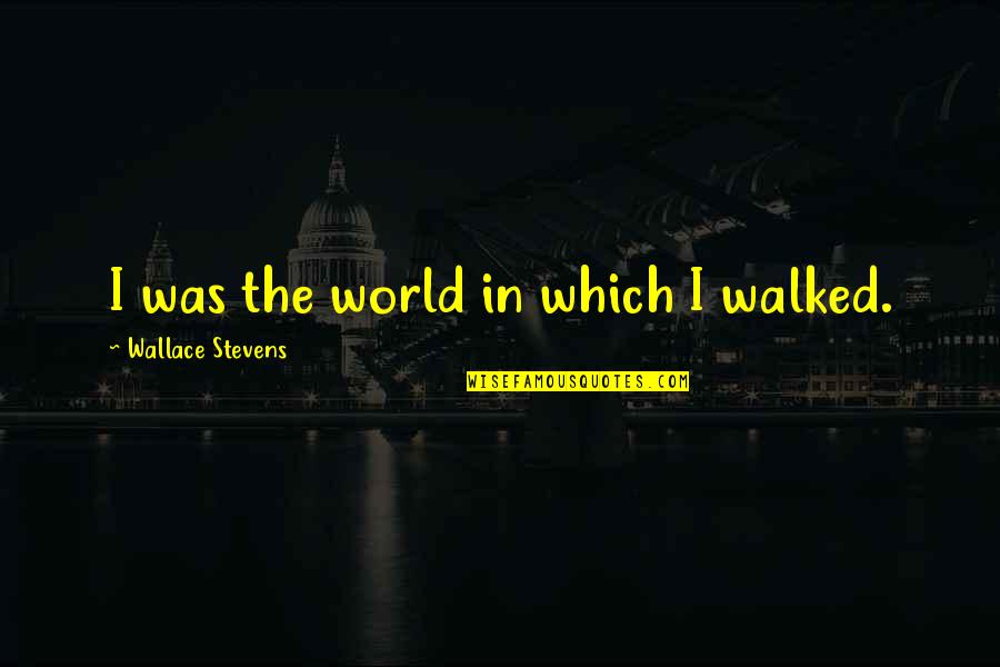 Wagonmaster Movie Ben Johnson Quotes By Wallace Stevens: I was the world in which I walked. Wagonmaster Movie Ben Johnson Quotes By Wallace Stevens: I was the world in which I walked.