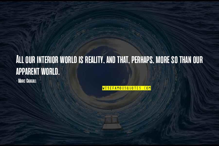 Wahhabi War Quotes By Marc Chagall: All our interior world is reality, and that, Wahhabi War Quotes By Marc Chagall: All our interior world is reality, and that,