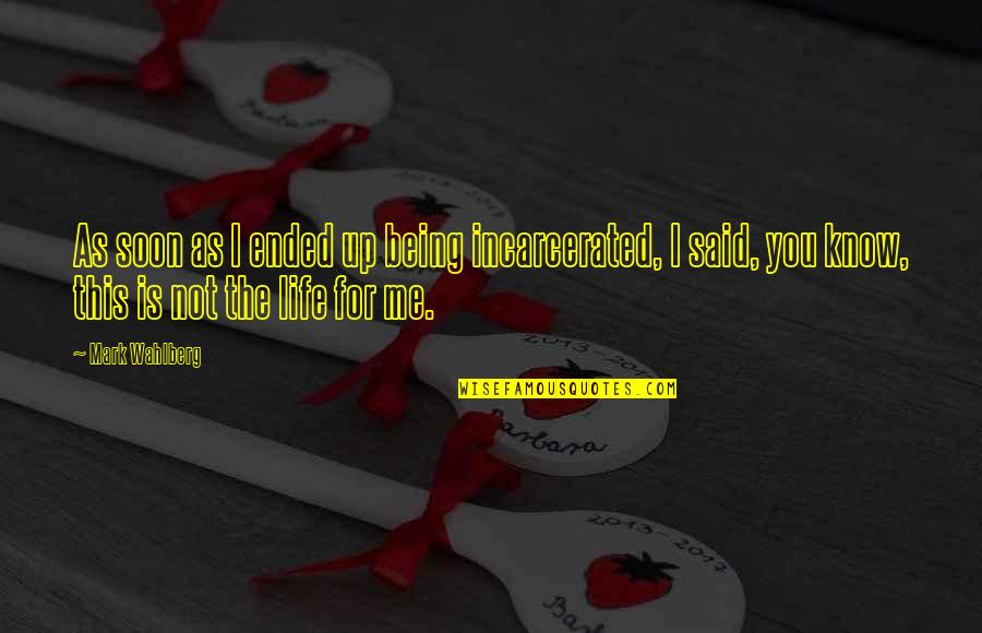 Wahlberg Mark Quotes By Mark Wahlberg: As soon as I ended up being incarcerated, Wahlberg Mark Quotes By Mark Wahlberg: As soon as I ended up being incarcerated,