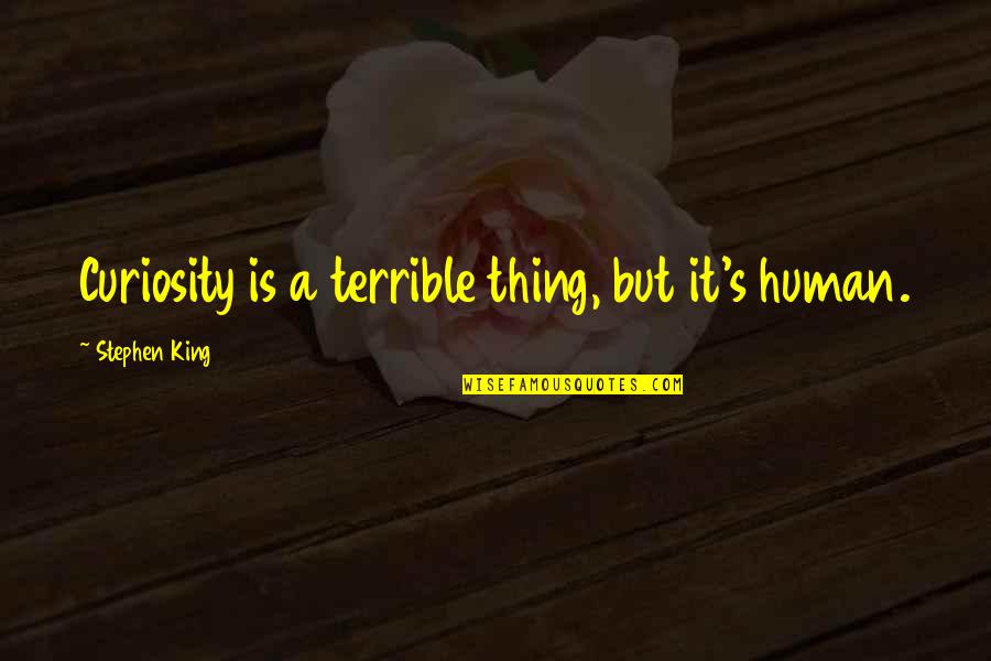 Wailes Quotes By Stephen King: Curiosity is a terrible thing, but it's human.
