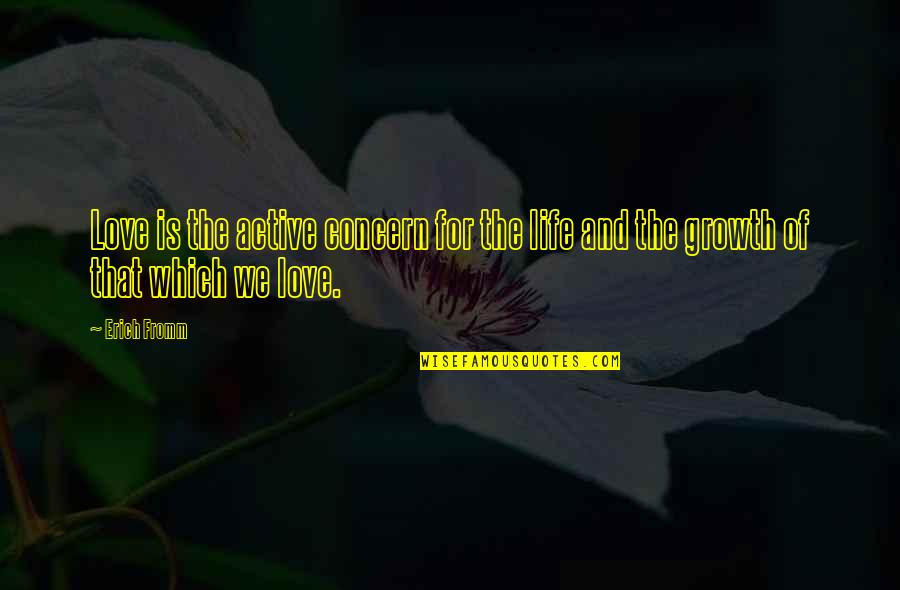Wailing Caverns Quotes By Erich Fromm: Love is the active concern for the life