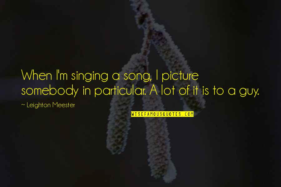 Wainscoating Quotes By Leighton Meester: When I'm singing a song, I picture somebody