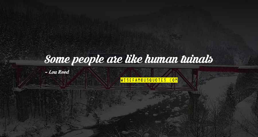 Wainwrights Beaconsfield Quotes By Lou Reed: Some people are like human tuinals Wainwrights Beaconsfield Quotes By Lou Reed: Some people are like human tuinals