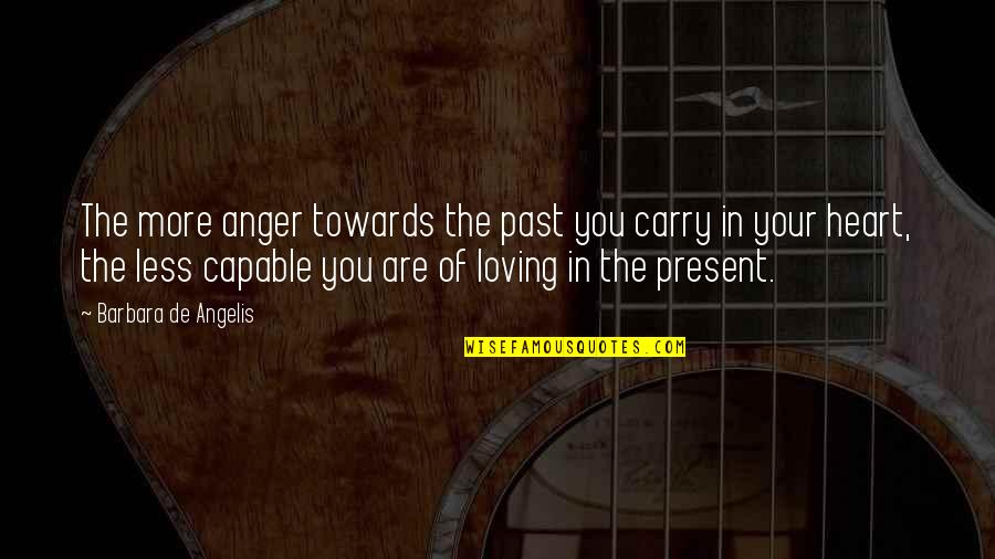 Wainwrights Cat Quotes By Barbara De Angelis: The more anger towards the past you carry Wainwrights Cat Quotes By Barbara De Angelis: The more anger towards the past you carry