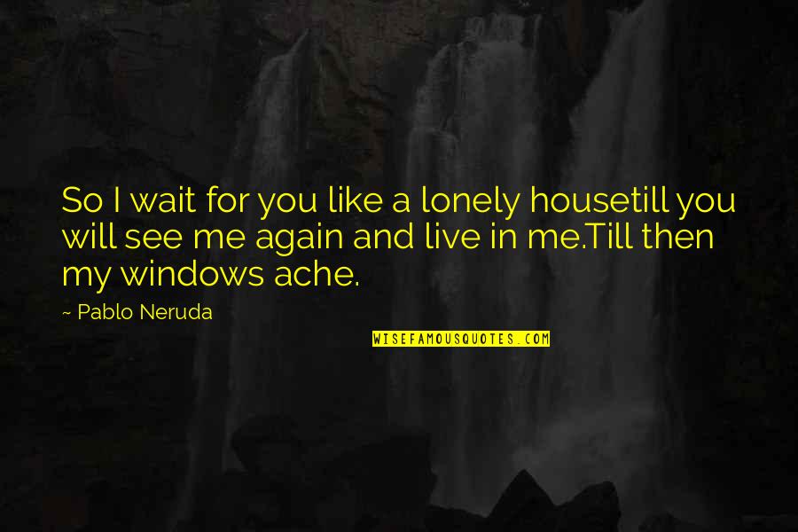 Wait And See Quotes By Pablo Neruda: So I wait for you like a lonely