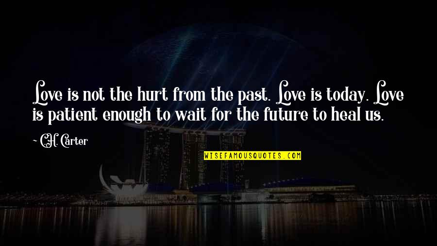 Wait For The Future Quotes By C.H. Carter: Love is not the hurt from the past. Wait For The Future Quotes By C.H. Carter: Love is not the hurt from the past.