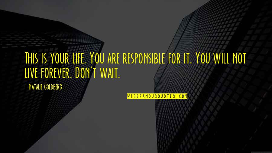 Wait For You Forever Quotes By Natalie Goldberg: This is your life. You are responsible for Wait For You Forever Quotes By Natalie Goldberg: This is your life. You are responsible for