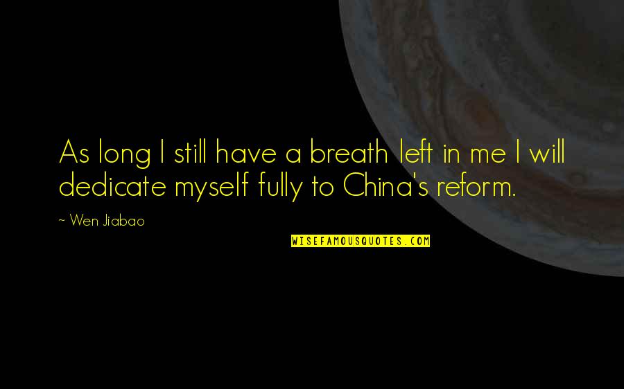 Wait Until Marriage Quotes By Wen Jiabao: As long I still have a breath left