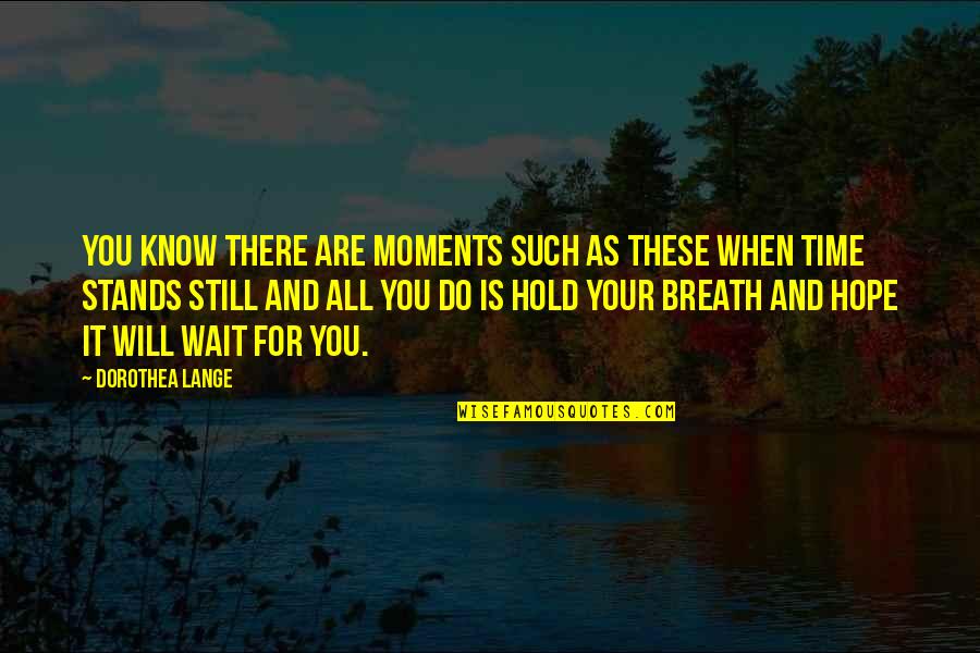 Waiting And Hope Quotes By Dorothea Lange: You know there are moments such as these Waiting And Hope Quotes By Dorothea Lange: You know there are moments such as these