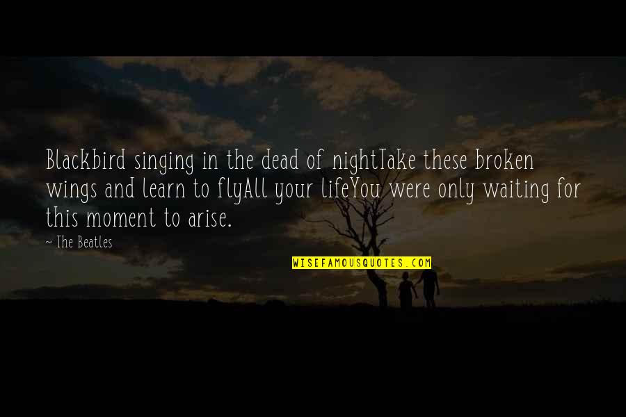 Waiting And Waiting Quotes By The Beatles: Blackbird singing in the dead of nightTake these