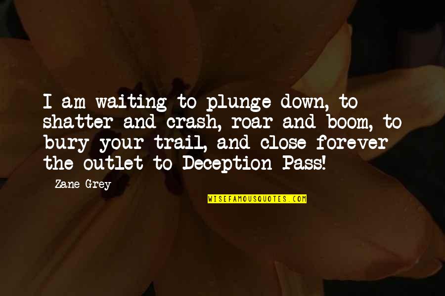 Waiting For Forever Best Quotes By Zane Grey: I am waiting to plunge down, to shatter