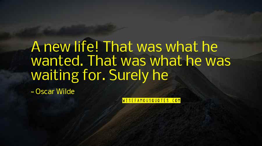 Waiting For New Life Quotes By Oscar Wilde: A new life! That was what he wanted.