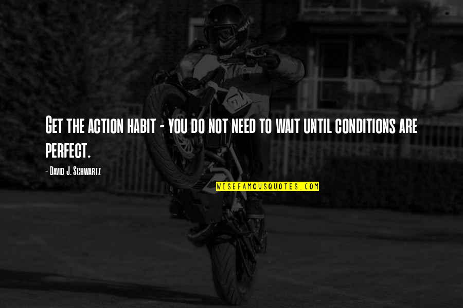 Waiting For Perfect Conditions Quotes By David J. Schwartz: Get the action habit - you do not Waiting For Perfect Conditions Quotes By David J. Schwartz: Get the action habit - you do not