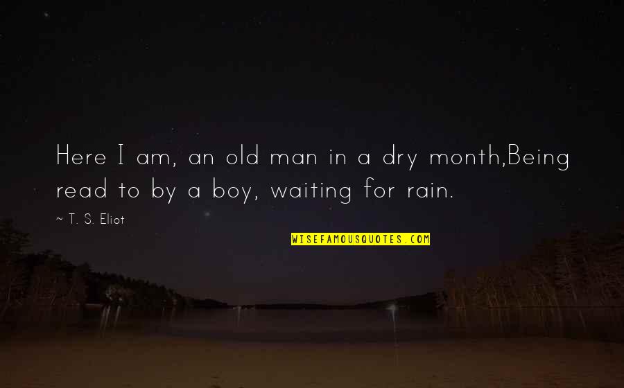 Waiting For Rain Quotes By T. S. Eliot: Here I am, an old man in a