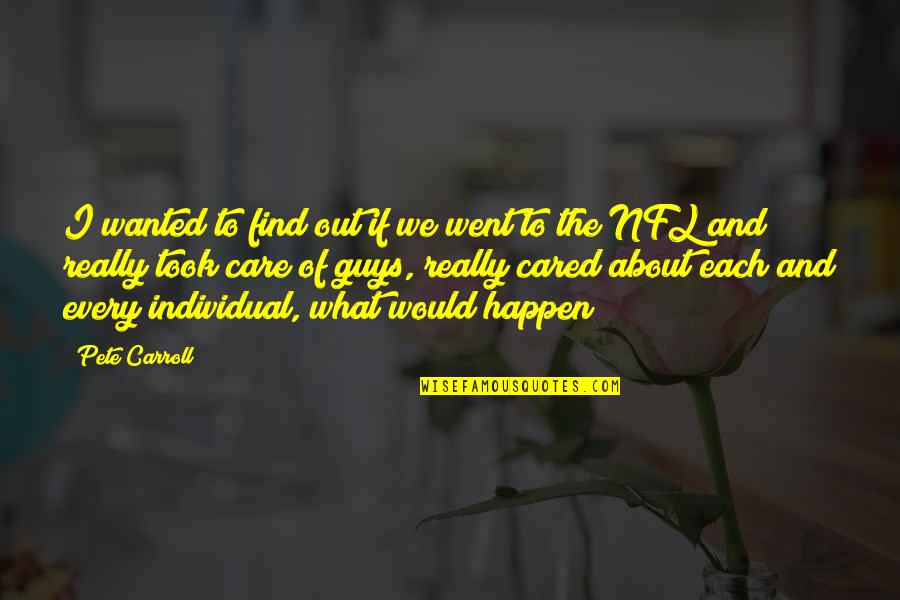 Waiting For Something Tumblr Quotes By Pete Carroll: I wanted to find out if we went Waiting For Something Tumblr Quotes By Pete Carroll: I wanted to find out if we went