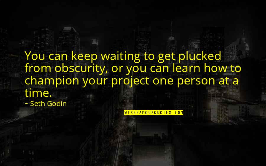 Waiting For The Best Person Quotes By Seth Godin: You can keep waiting to get plucked from