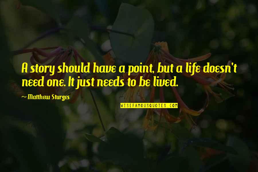 Waiting In The Bible Quotes By Matthew Sturges: A story should have a point, but a