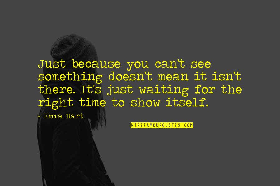 Waiting Right Time Quotes By Emma Hart: Just because you can't see something doesn't mean