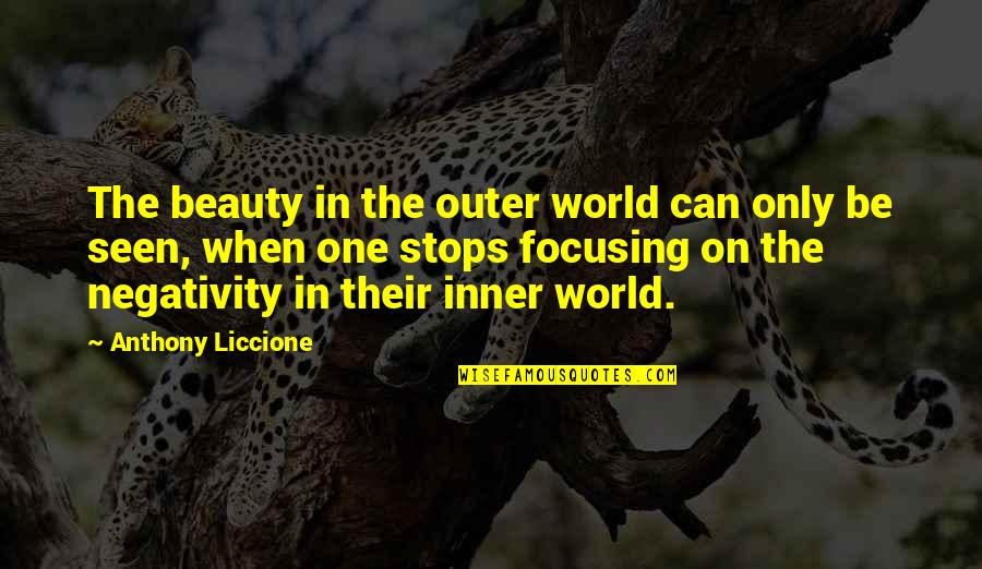 Waiting To Fit In Quotes By Anthony Liccione: The beauty in the outer world can only