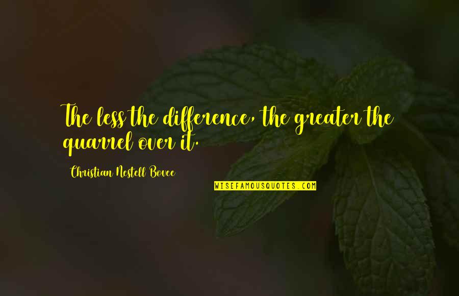 Waitingongod Quotes By Christian Nestell Bovee: The less the difference, the greater the quarrel