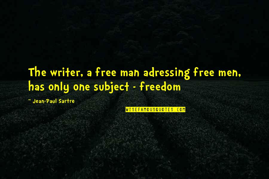 Wakatime Quotes By Jean-Paul Sartre: The writer, a free man adressing free men, Wakatime Quotes By Jean-Paul Sartre: The writer, a free man adressing free men,