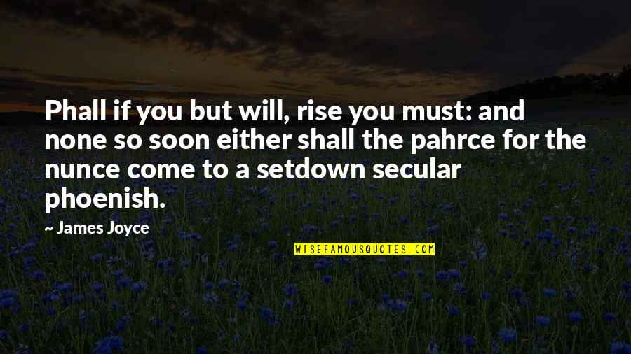 Wake Up And Rise Quotes By James Joyce: Phall if you but will, rise you must: