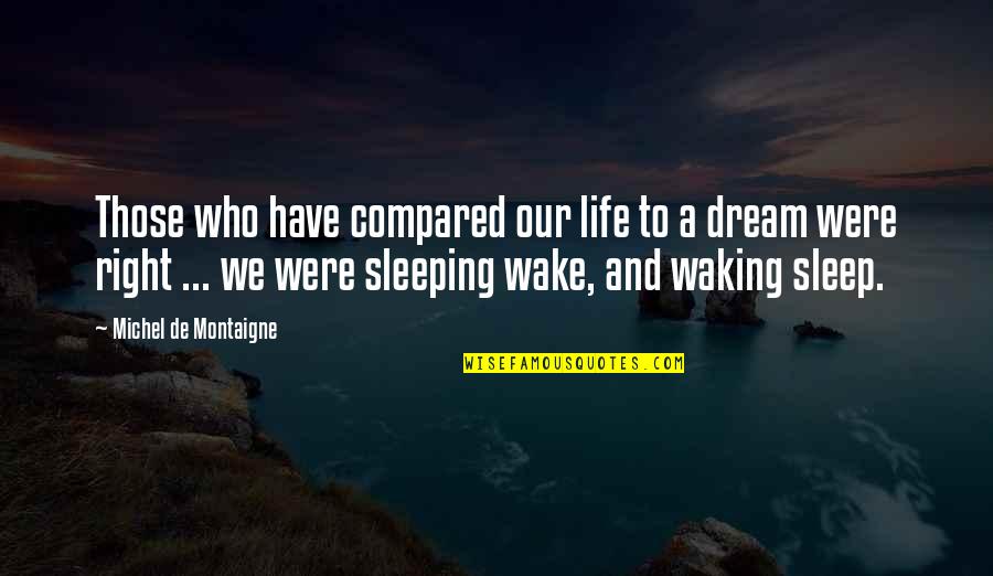 Wake Up From Your Dream Quotes By Michel De Montaigne: Those who have compared our life to a