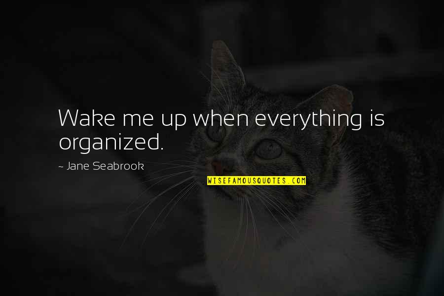 Wake Up Inspirational Quotes By Jane Seabrook: Wake me up when everything is organized.