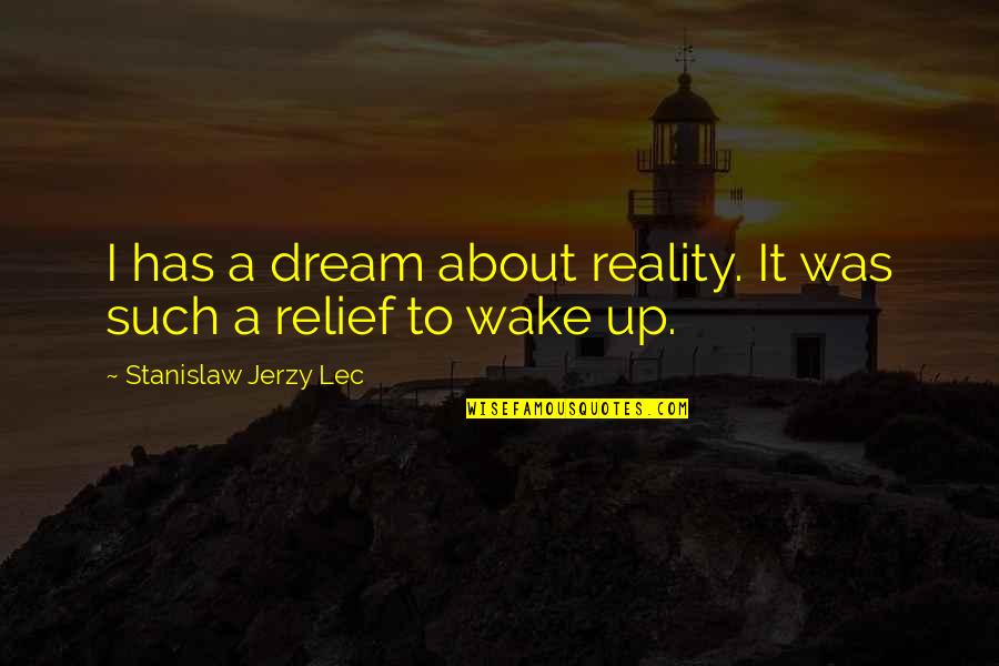 Wake Up To Reality Quotes By Stanislaw Jerzy Lec: I has a dream about reality. It was