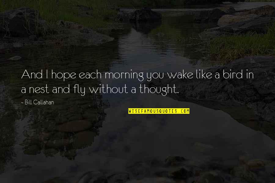 Wake Up With Hope Quotes By Bill Callahan: And I hope each morning you wake like