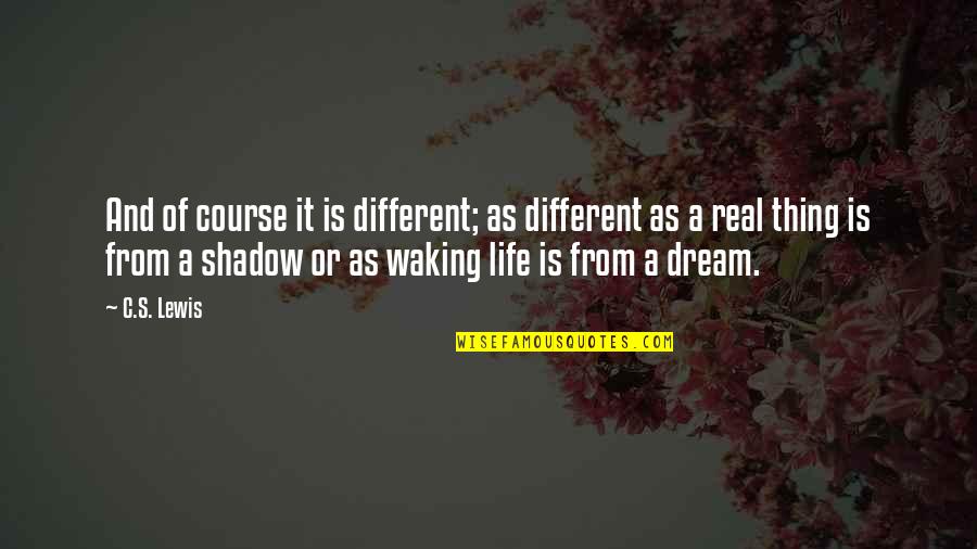 Waking Life Quotes By C.S. Lewis: And of course it is different; as different