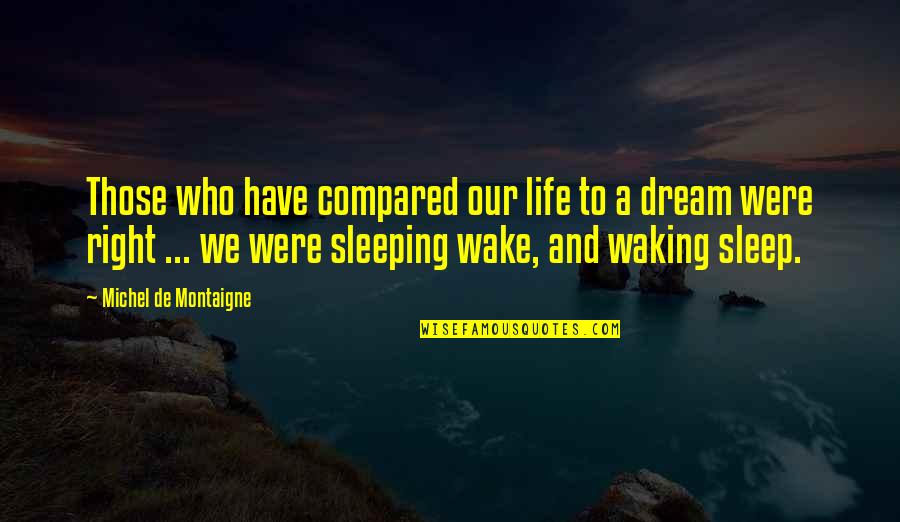 Waking Life Quotes By Michel De Montaigne: Those who have compared our life to a