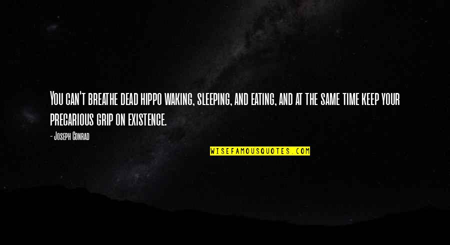 Waking The Dead Quotes By Joseph Conrad: You can't breathe dead hippo waking, sleeping, and