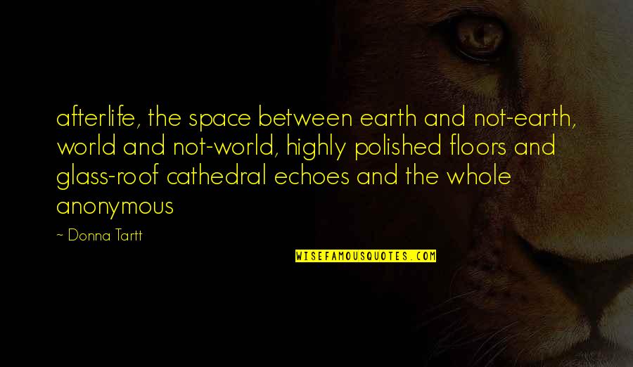 Waking Up Earlier Quotes By Donna Tartt: afterlife, the space between earth and not-earth, world