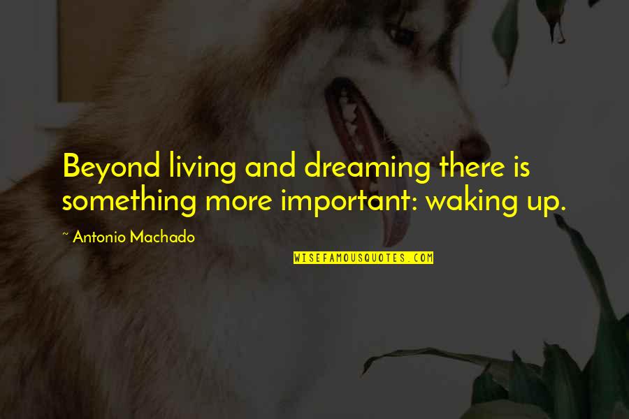 Waking Up From A Dream Quotes By Antonio Machado: Beyond living and dreaming there is something more