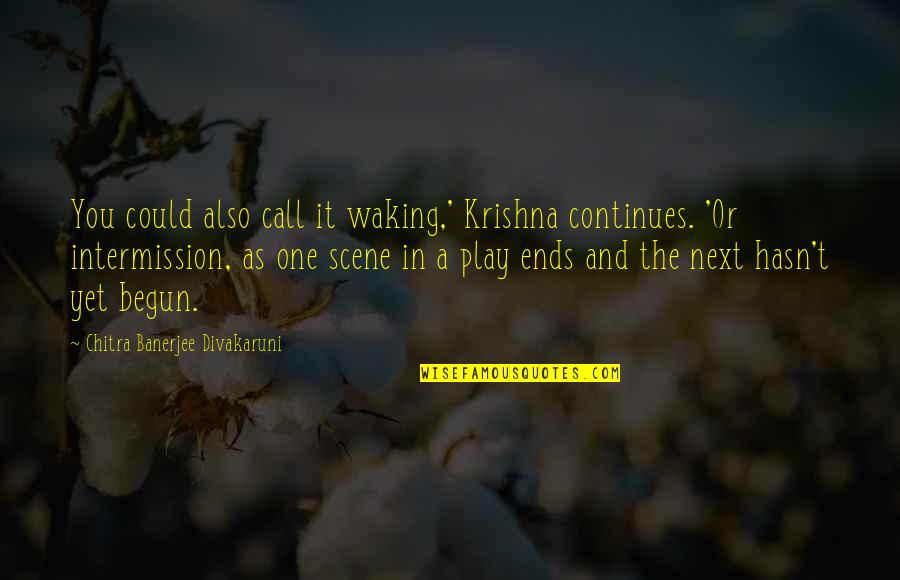 Waking Up Next You Quotes By Chitra Banerjee Divakaruni: You could also call it waking,' Krishna continues.