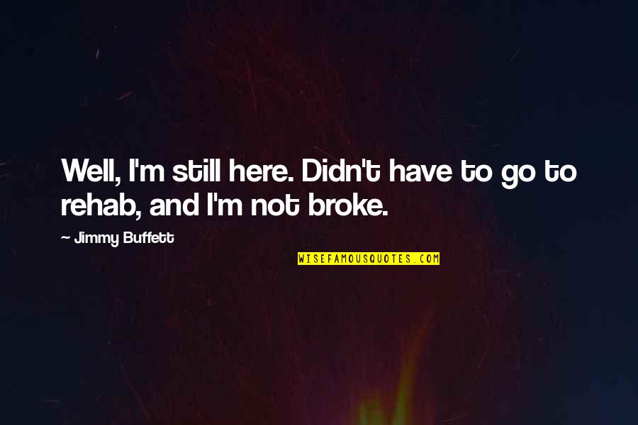 Wakristo Na Quotes By Jimmy Buffett: Well, I'm still here. Didn't have to go