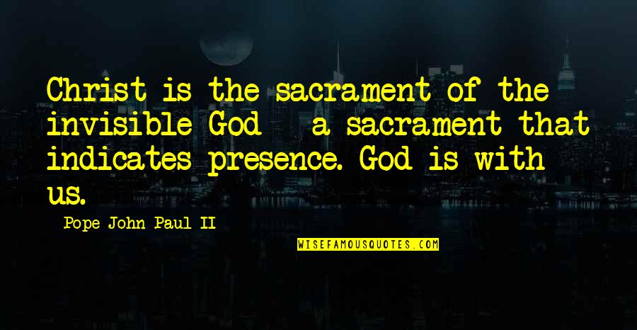 Wala Akong Masabi Quotes By Pope John Paul II: Christ is the sacrament of the invisible God