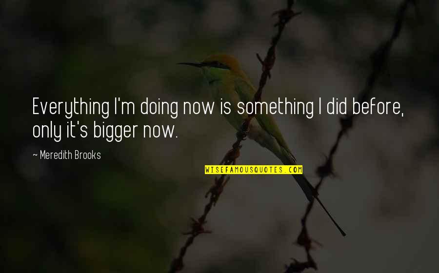 Wala Na Akong Pakialam Sayo Quotes By Meredith Brooks: Everything I'm doing now is something I did