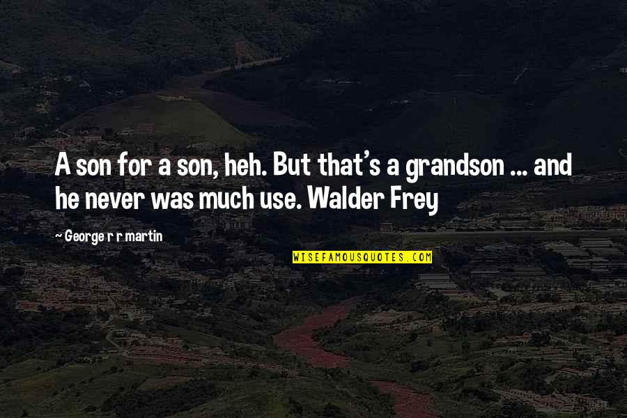 Walder Frey Quotes By George R R Martin: A son for a son, heh. But that's