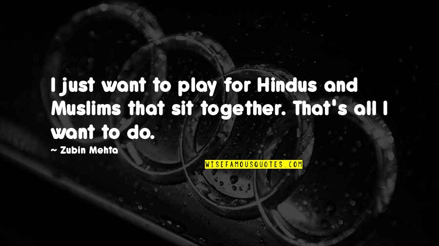 Waldridge And Powers Quotes By Zubin Mehta: I just want to play for Hindus and