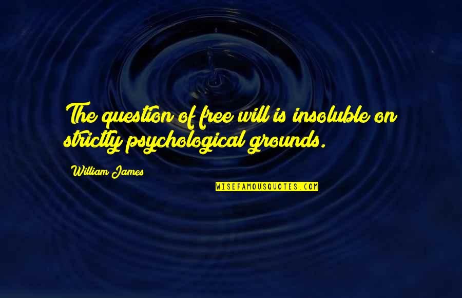 Walgreens Booth Stock Quotes By William James: The question of free will is insoluble on