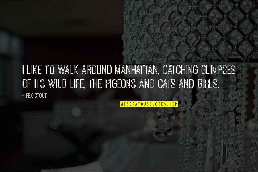 Walk Around Quotes By Rex Stout: I like to walk around Manhattan, catching glimpses