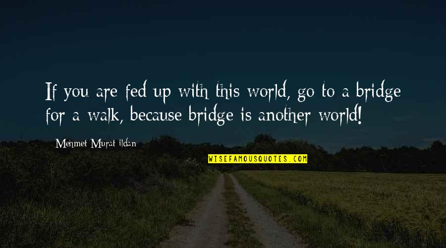 Walk Bridge Quotes By Mehmet Murat Ildan: If you are fed up with this world,